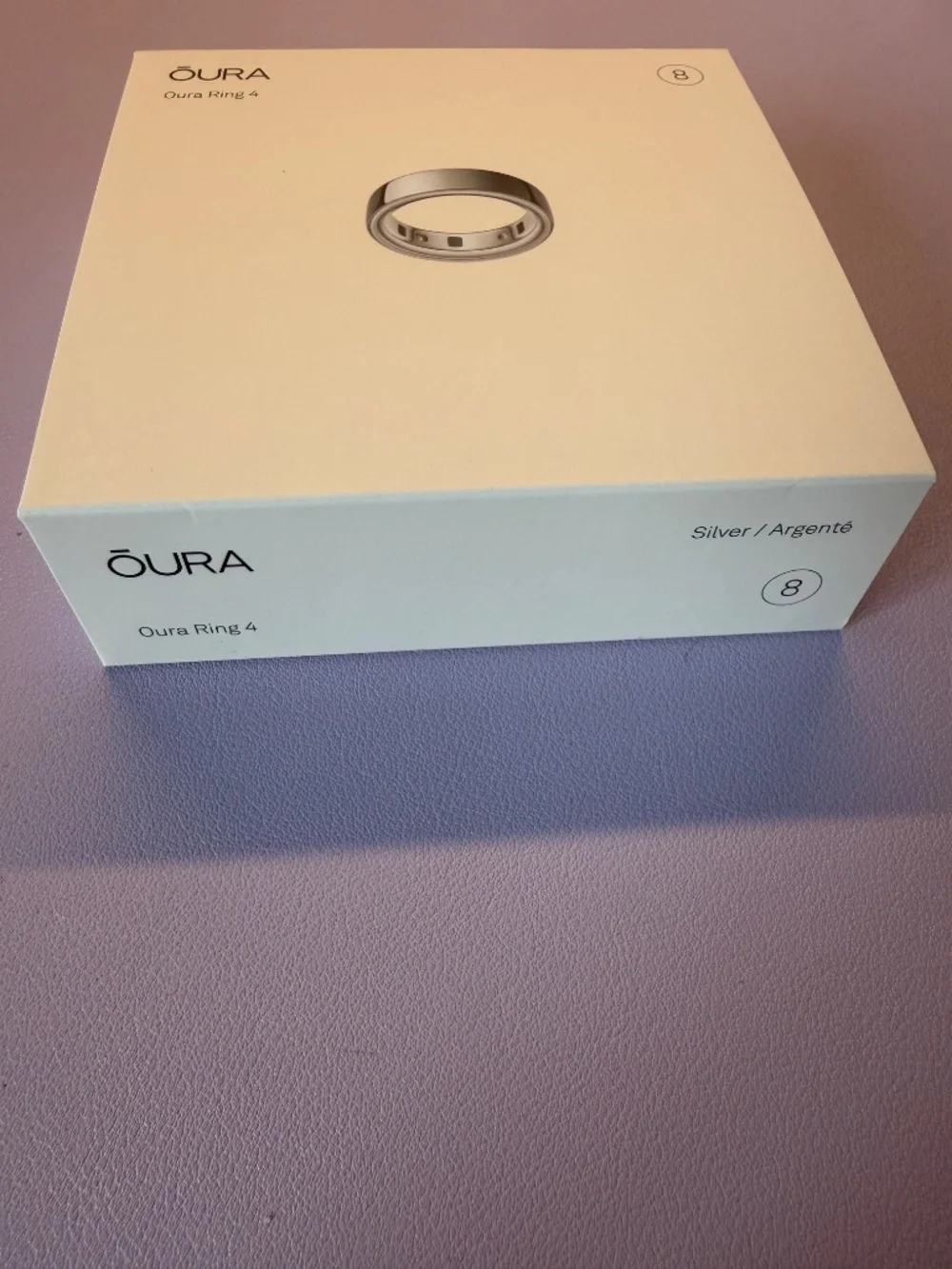 BRAND NEW FACTORY SEALED OURA RING 4 SIZE 8 SILVER